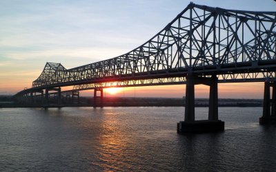 Crescent City Bridge in New Orleans, LA